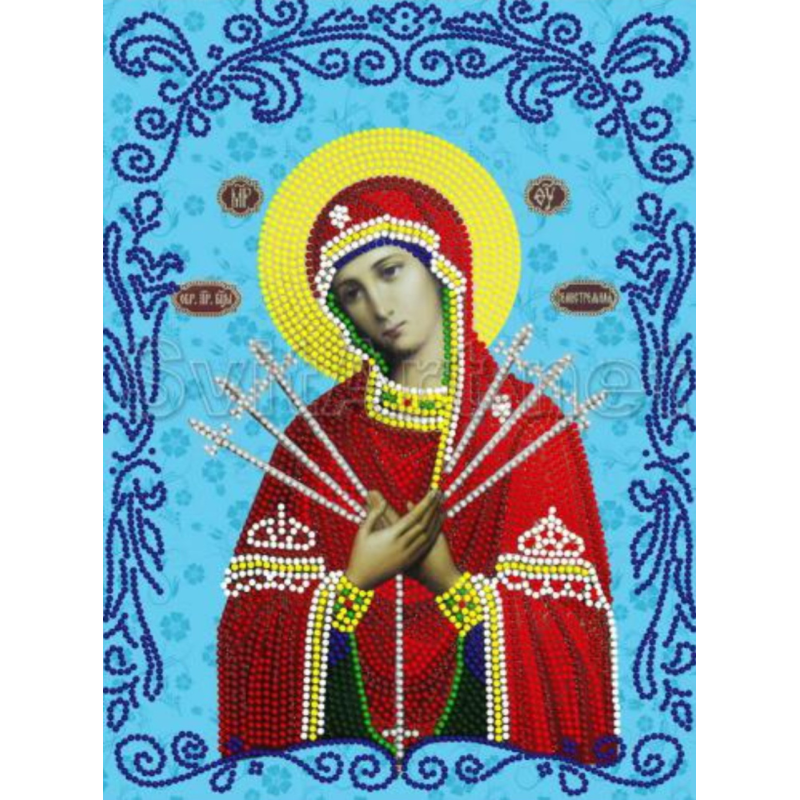 Схема для вишивання бісером ікони Соневої матері Семістрельна.