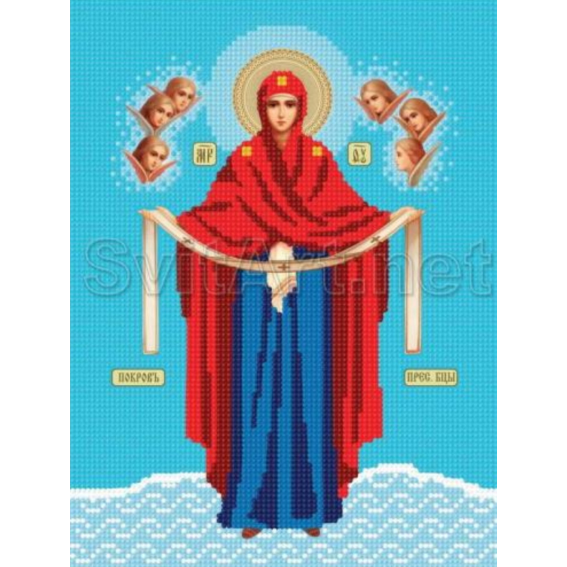 Схема для вишивання бісером ікони Небесної матері Покрову. Схема для вишивання бісером ікони Небесної матері Покрову.