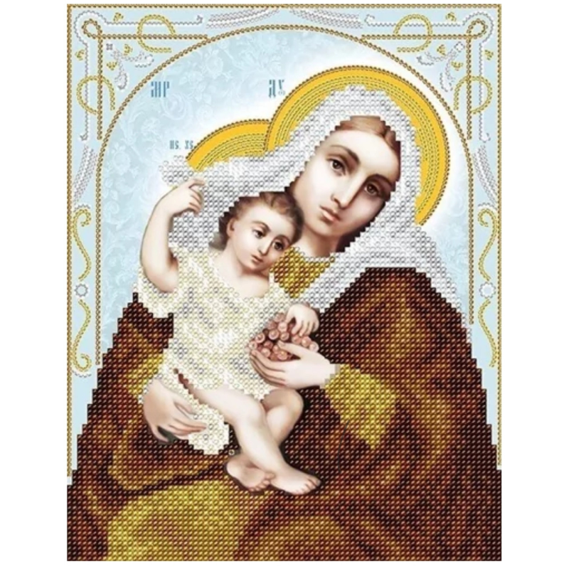Схема для вишивання бісером ікони. Володінню волокнистої матері. Схема для вишивання бісером ікони. Володінню волокнистої матері.