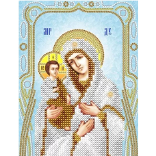 Схема для вишивання бісером ікони Пресвятої Богородиці Троєрувальниці.