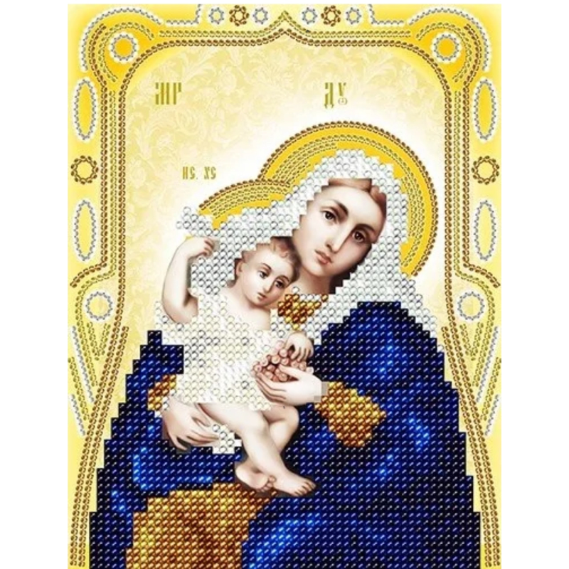 Схема для вишивання бісером ікони Пресвятої Богородиці, що покриває.