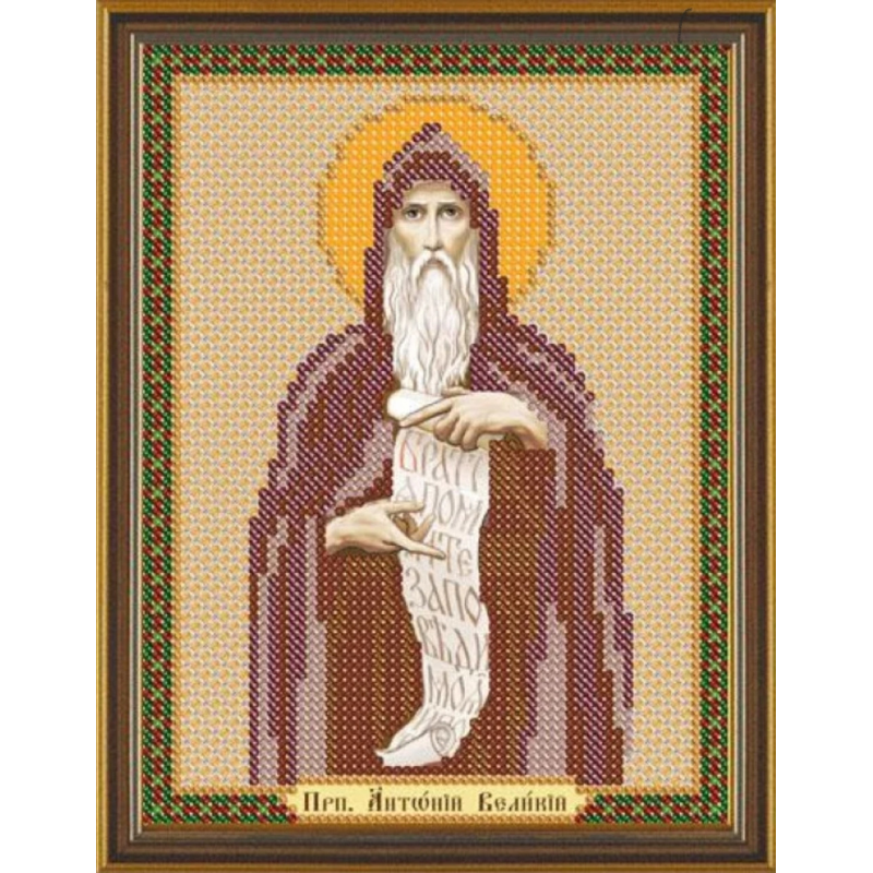 Схема для вишивання бісером ікони Святий Антоній.