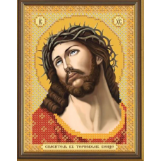 Схема для вишивання бісером ікони Рятує в терновому вінці.
