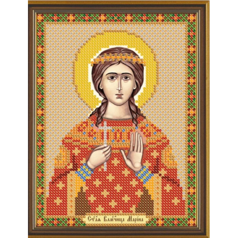 Схема для вишивання бісером ікони Святої Марини.