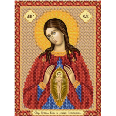Схема для вишивання бісером ікони Богородиця Помічниця у породах.