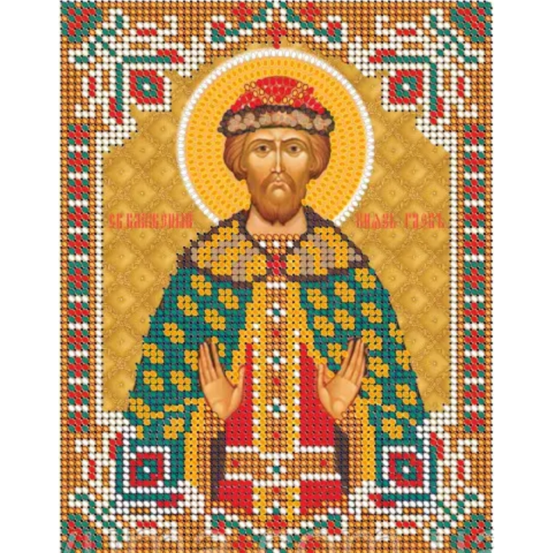 Схема для вишивання бісером ікони. Свята Гліб.