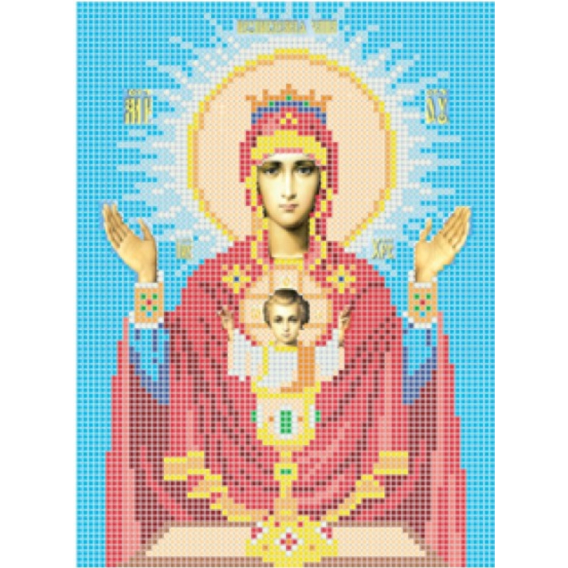 Схема для вишивання бісером ікони. Божественна Матір Незаймиста чаша Схема для вишивання бісером ікони. Божественна Матір Незаймиста чаша