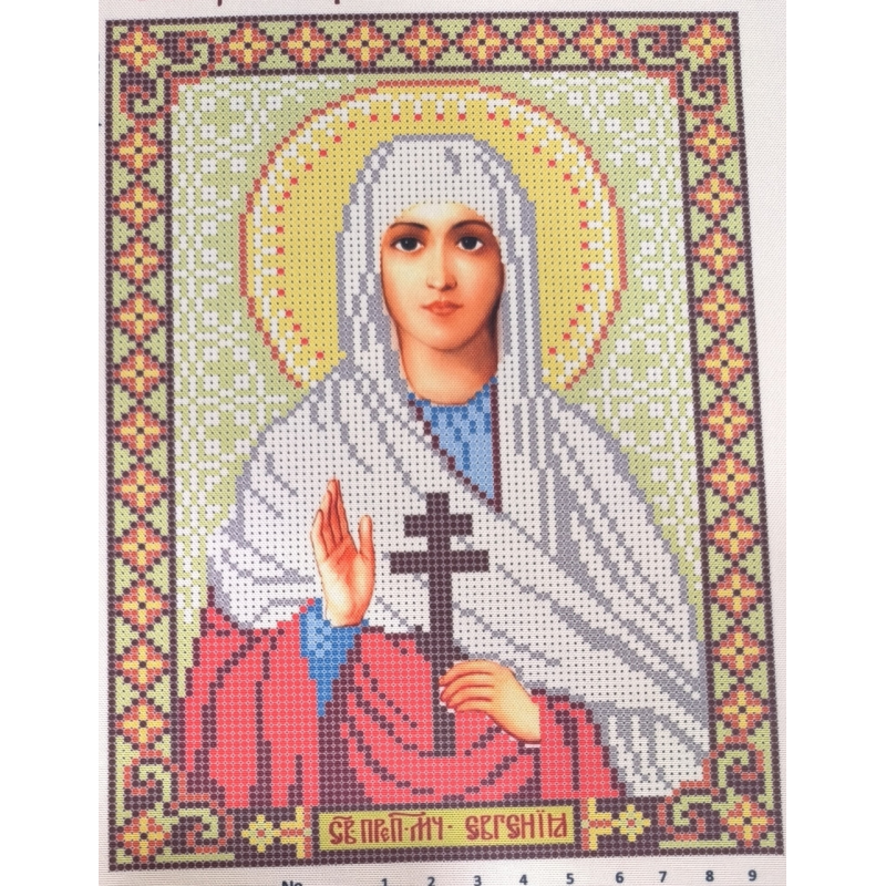 Схема для вишивання бісером ікони. Свята Євгенія