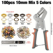 Пристрій для встановлення люверсів 10-15 мм із люверсами різних кольорів