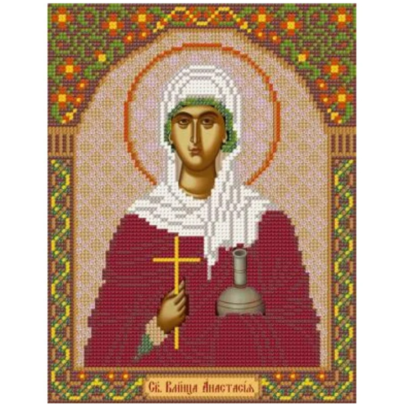 Схема для вишивання бісером ікони Святої Анастасії.