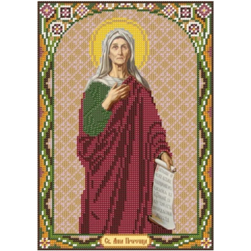 Схема для вишивання бісером ікони Святої Анни. Схема для вишивання бісером ікони Святої Анни.