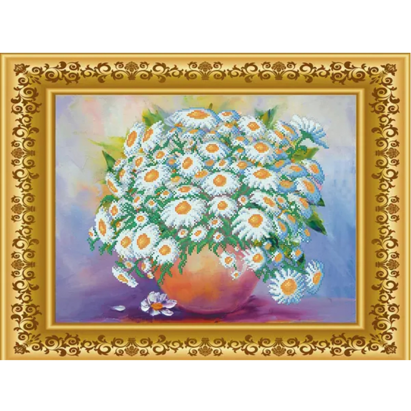 Схема для вишивання бісером. Ромашки Схема для вишивання бісером. Ромашки