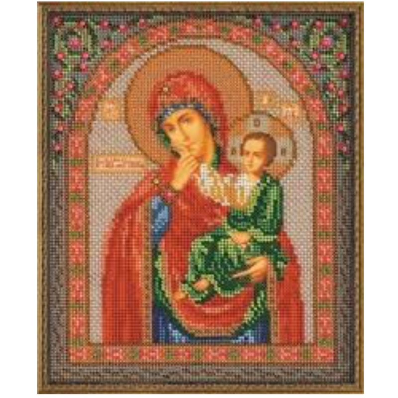 Схема для вишивання бісером ікони БМ Відрада таезія. Схема для вишивання бісером ікони БМ Відрада таезія.