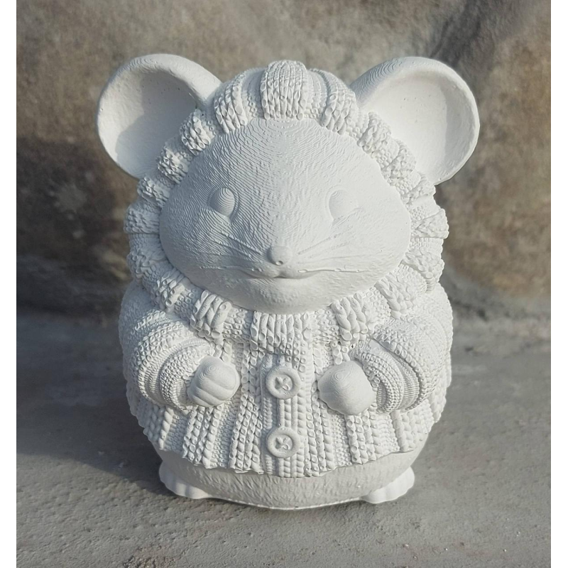 Гіпсова фігурка для розмальовування. Мишка у светрі