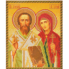 Схема для вишивання бісером ікони Святі Купріян і Устинья.