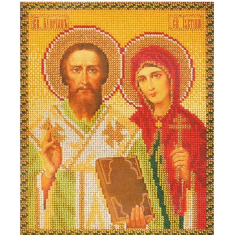 Схема для вишивання бісером ікони Святі Купріян і Устинья. Схема для вишивання бісером ікони Святі Купріян і Устинья.
