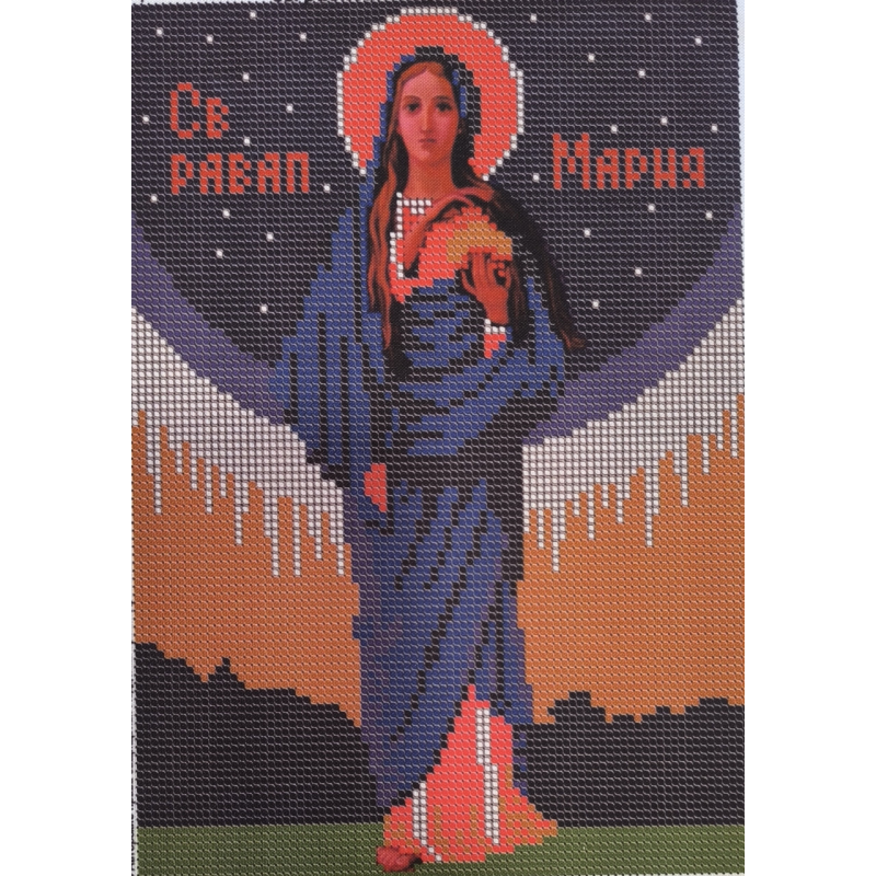 Схема для вишивання бісером ікони Святоїднена.