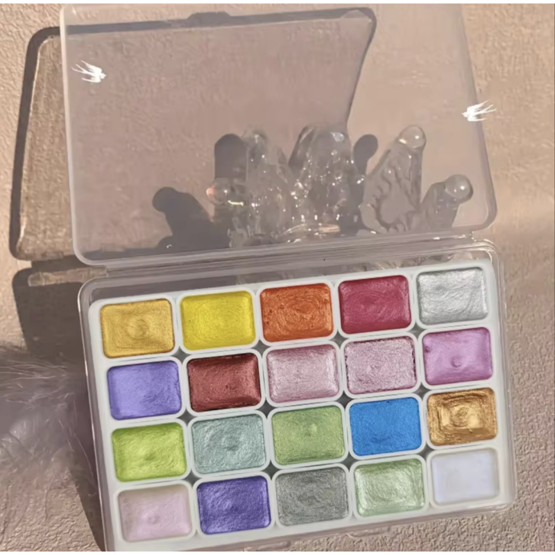 Акварельні фарби з перломутром 20 кольорів.