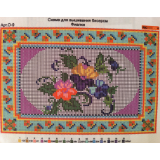 Схема для вишивання бісером. Фіалки.