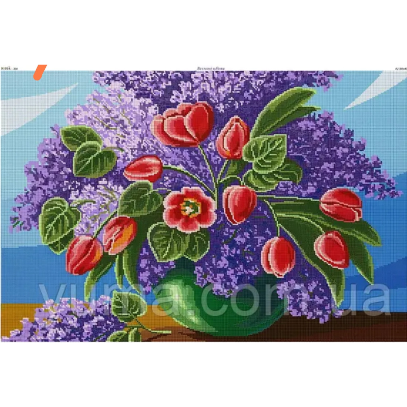 Схема для вишивання бісером. Букет бузку. Схема для вишивання бісером. Букет бузку.