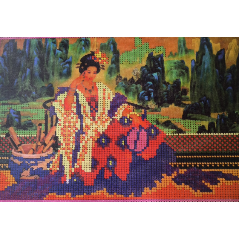 Схема для вишивання бісером ікони. Китайська жінка Схема для вишивання бісером ікони. Китайська жінка