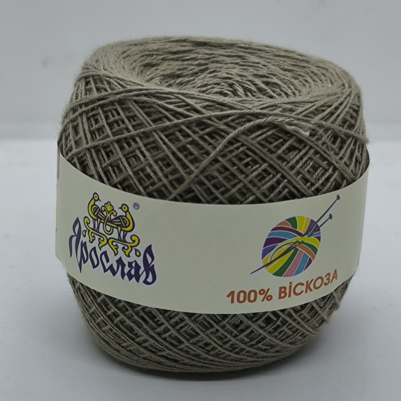 Пряжа віскоза Ярослав 250 м. Колір: бежево-сірий