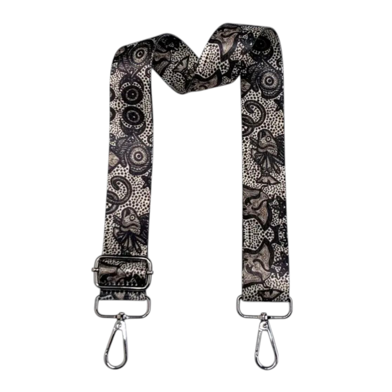 Ручка-шлейка для сумки 140 см. Чорно-білий орнамент. Ручка-шлейка для сумки 140 см. Чорно-білий орнамент.