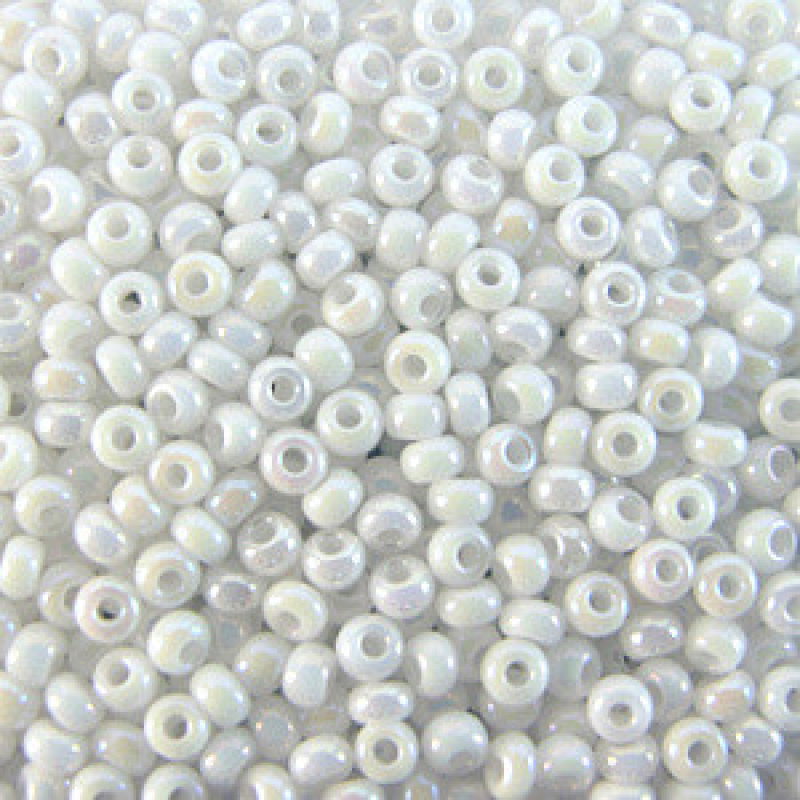 Бісер перламутровий райдужний білий 10 г, No10 Бісер перламутровий райдужний білий 10 г, No10