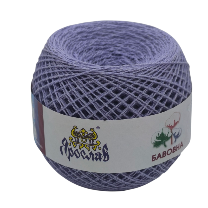 Пряжа бавовняна Ярослав 400 м. Колір: бузкова