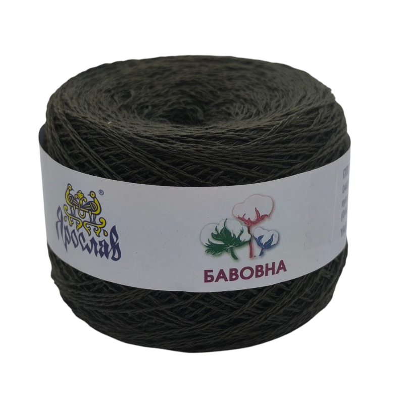 Пряжа бавовняна Ярослав 400 м. Колір: хакі