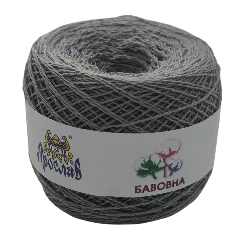 Пряжа бавовняна Ярослав 400 м. Колір: сірий