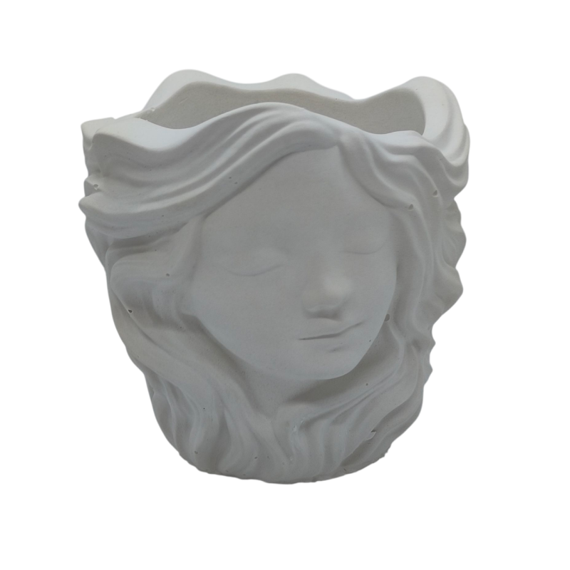 Стаканчик для олівців, свічник гіпсовий без покриття, Обличчя дівчини. Стаканчик для олівців, свічник гіпсовий без покриття, Обличчя дівчини.