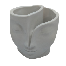 Стаканчик для олівців, свічник гіпсовий без покриття, Обличчя.