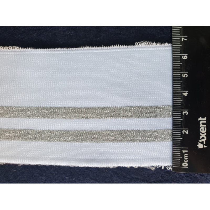 Дов“яз трикотажний 6-7 см зі срібною смужкою Дов“яз трикотажний 6-7 см зі срібною смужкою