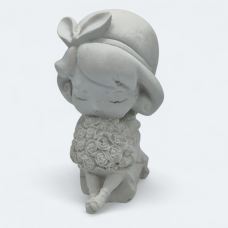 Гіпсова фігурка для розмальовування. Дівчинка з букетом