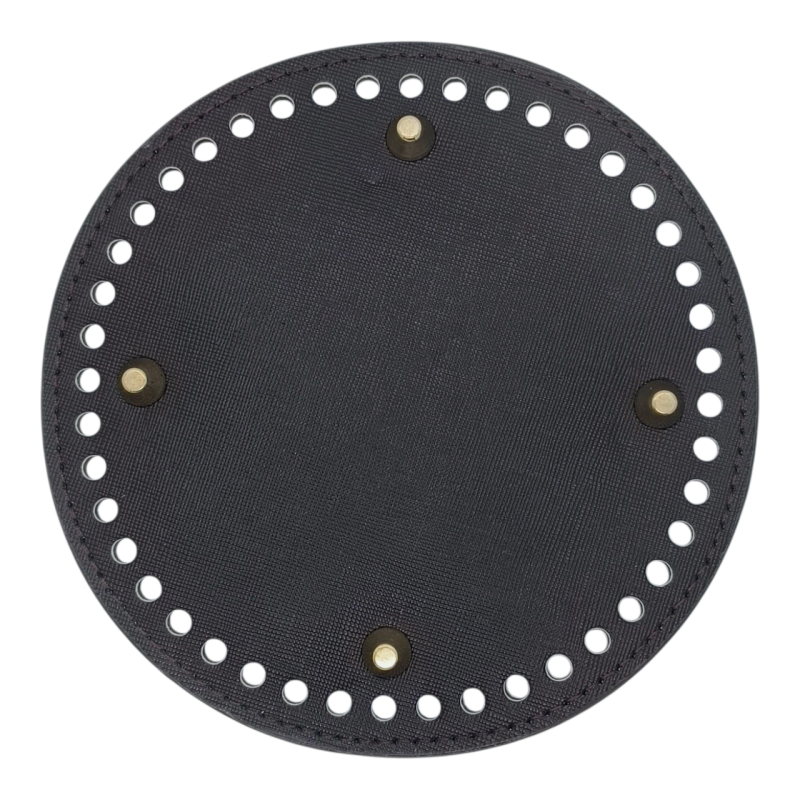 Денце для кошика, сумки зі шкірозамінника, коричневе, круглое.