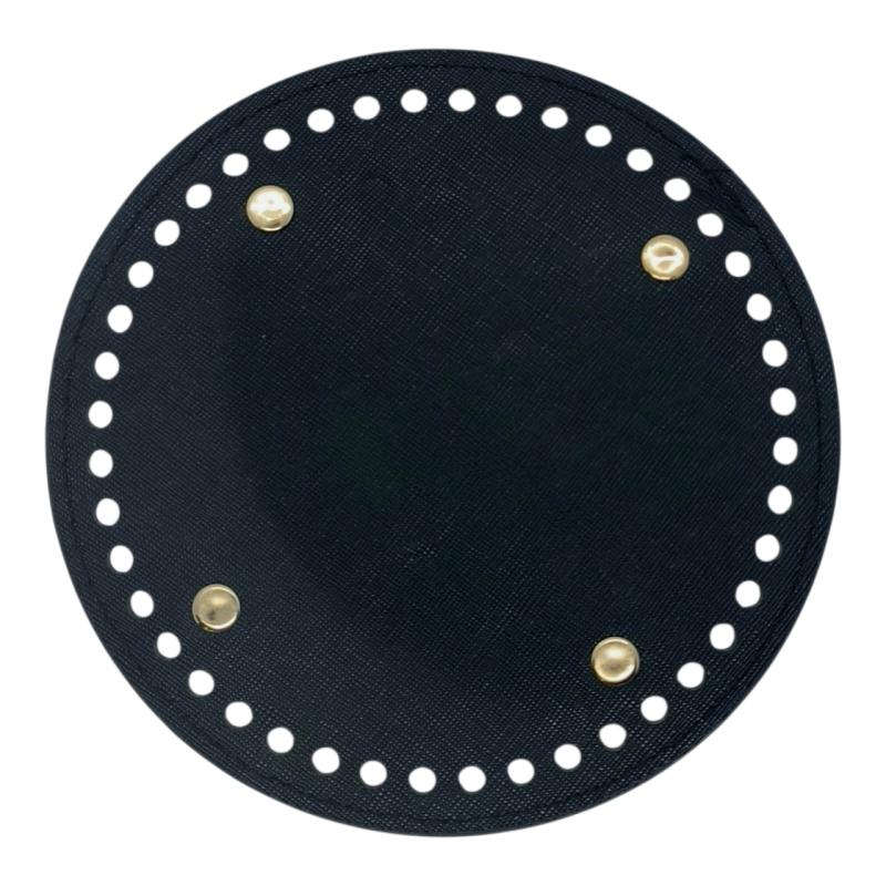 Денце для кошика, сумки зі шкірозамінника, чорне, круглое.