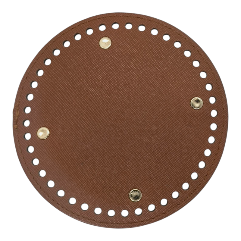 Денце для кошика, сумки зі шкірозамінника, теракотове, кругле.