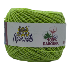 Пряжа бавовняна Ярослав 175 м. Колір: салатовий
