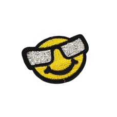 Аплікація для одягу зі стразами смайлик/