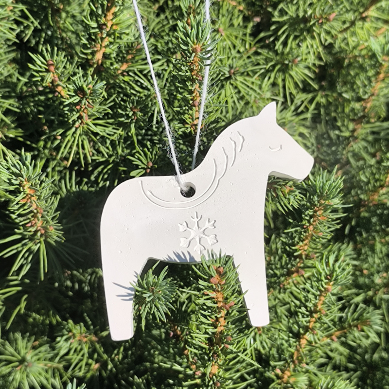 Гіпсова заготівка для новорічної іграшки, Кінь, Символ року.