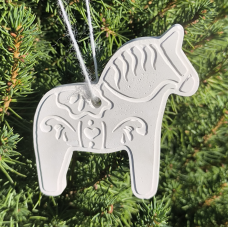 Гіпсова заготівка для новорічної іграшки, Кінь, Символ року.