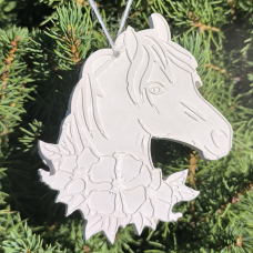 Гіпсова заготівка для новорічної іграшки, Кінь, Символ року.