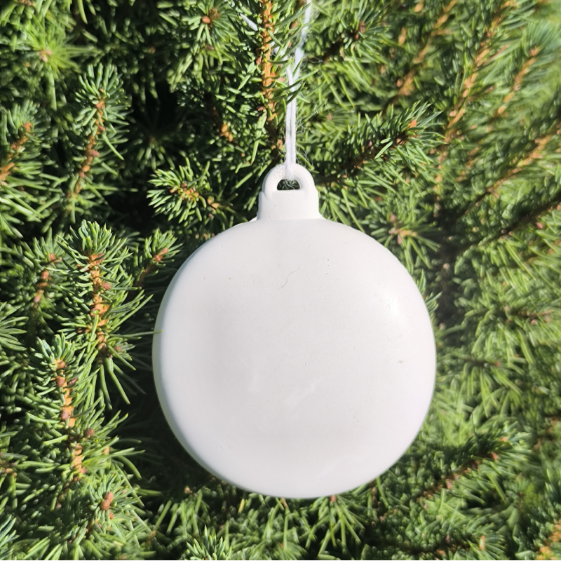 Гіпсова фігурка (барильєф) для розмальовування. Новорічна іграшка, Кулька.