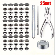 Набір для встановлення кнопок 15 мм чорні