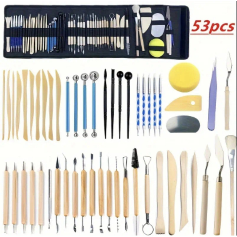 Набір інструментів для скульптури та ліплення, художні стеки 53 шт.
