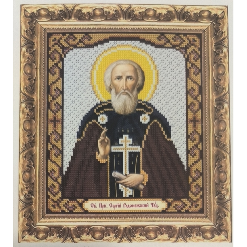 Схема для вишивання бісером ікони Святий Сергій.
