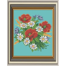 Схема для вишивання бісером. Польовий букет