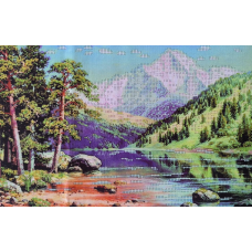 Схема для вишивання бісером. Озеро в горах