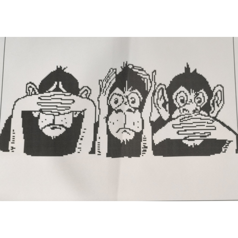 Схема для вишивання бісером. Три мавпочки